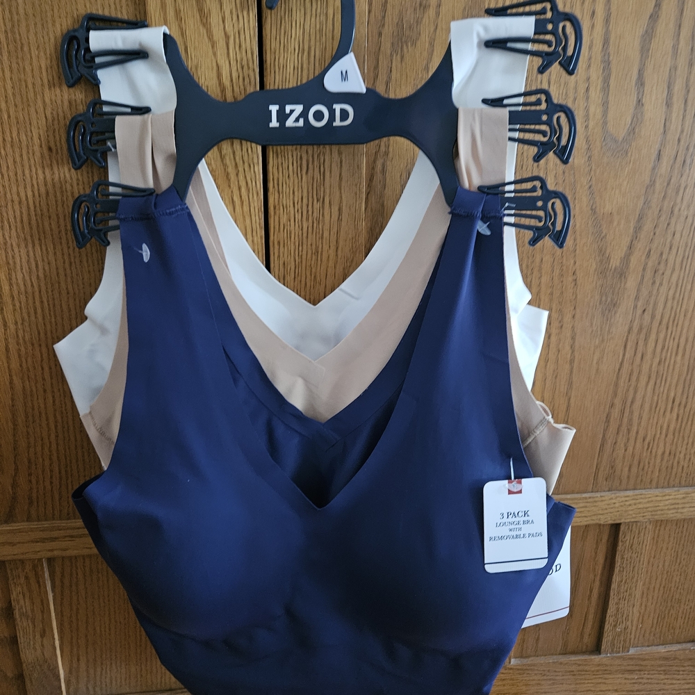 Izod Women's Bra Set - Navy, White, Tan